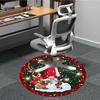 1pc Christmas Santa Chair Carpet for Office, Round Non Slip Durable Large Size Office Carpet, Suitable for Office