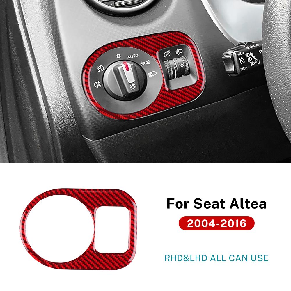 Real Soft Carbon Fiber Sticker For Seat Altea 2004-2009 2010 2011 2012 2013 2014 2015 2016 LHD RHD Car Headlight Switch Frame