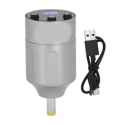 Kablosuz Dövme Güç Kaynağı DC Arayüzü 1300mAh Kapasite LED Ekran Dövme Makinesi Bataryası Gümüş