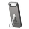 For iPhone 17 Air Case Folding Kickstand Twill Texture Leather Back Cover