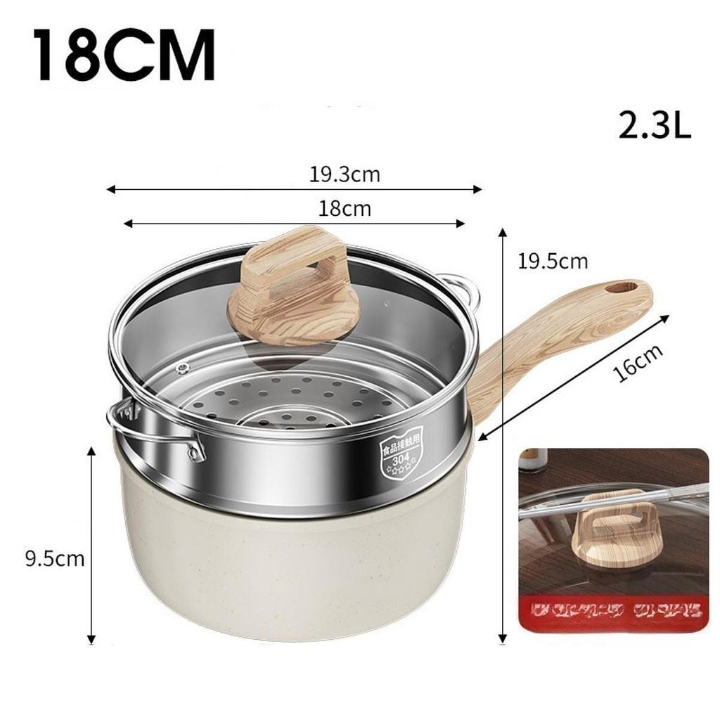 Medical Stone Pot Cooking Steaming All-in-One Pot Non-Stick Pan Home Soup Making Instant Noodle Pot Stockpot