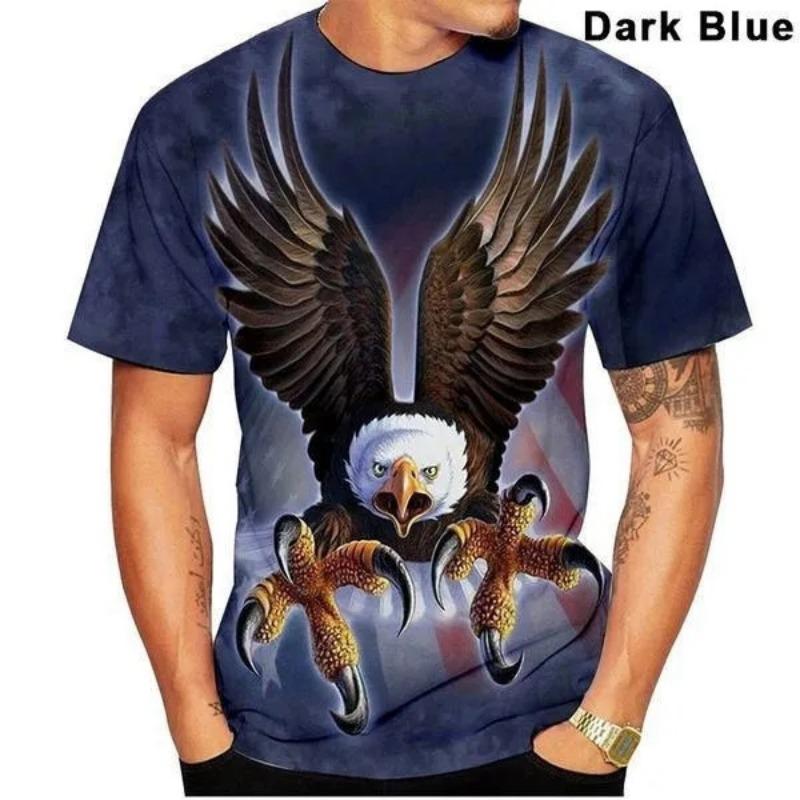 New Eagle 3D Printed T Shirt U.S. National Bird Graphic T-shirt Men And Women Fashion Street Short-sleeved