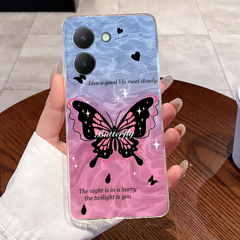 Jelly Casing For Vivo Y36 V2247 V2248 4G Y27 5G Y77T Y27S Y100I Clear Silicone Soft TPU Back Cover Cute Cat Rabbit Phone Case