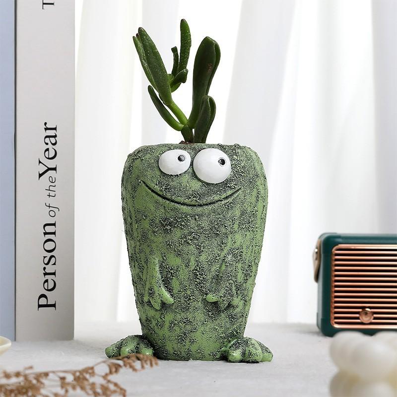 Cartoon Frosch Harz Dekoration Kreativ Lustig Haus Garten Pflanzgefäß Für Kinder Und Erwachsene