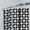 Modern Bathroom Decor: Bold Black White Checkered Shower Curtain Set For Bathrooms Waterproof Fabric With Hook Rings (205X183Cm)