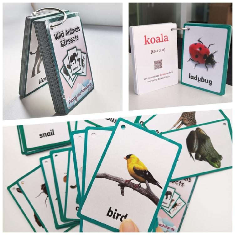 Friendly Animal Insect Cards Vocabulary Flashcards For Toddlers To Develop Language Skills Through Visual Stimulation