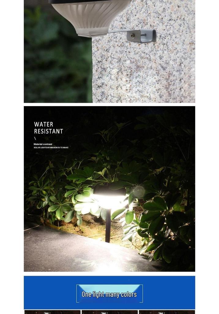 Solar-Powered RGB Waterproof Garden Lamp for Outdoor Use