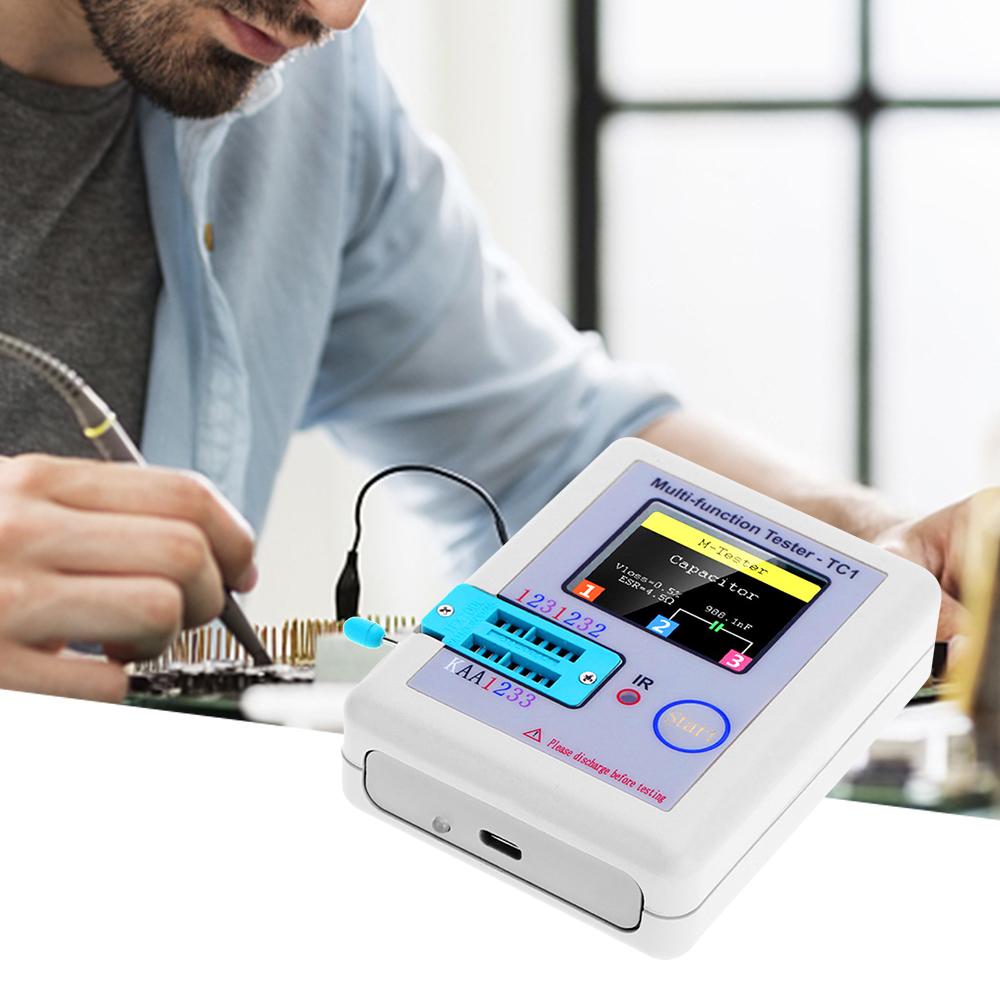 Colorful Display Transistor Tester Multi-functional   Backlight Didoe Triode Capacitance Resistor Detector Inductance MOSFET NPN PNP Triac MOS Autom