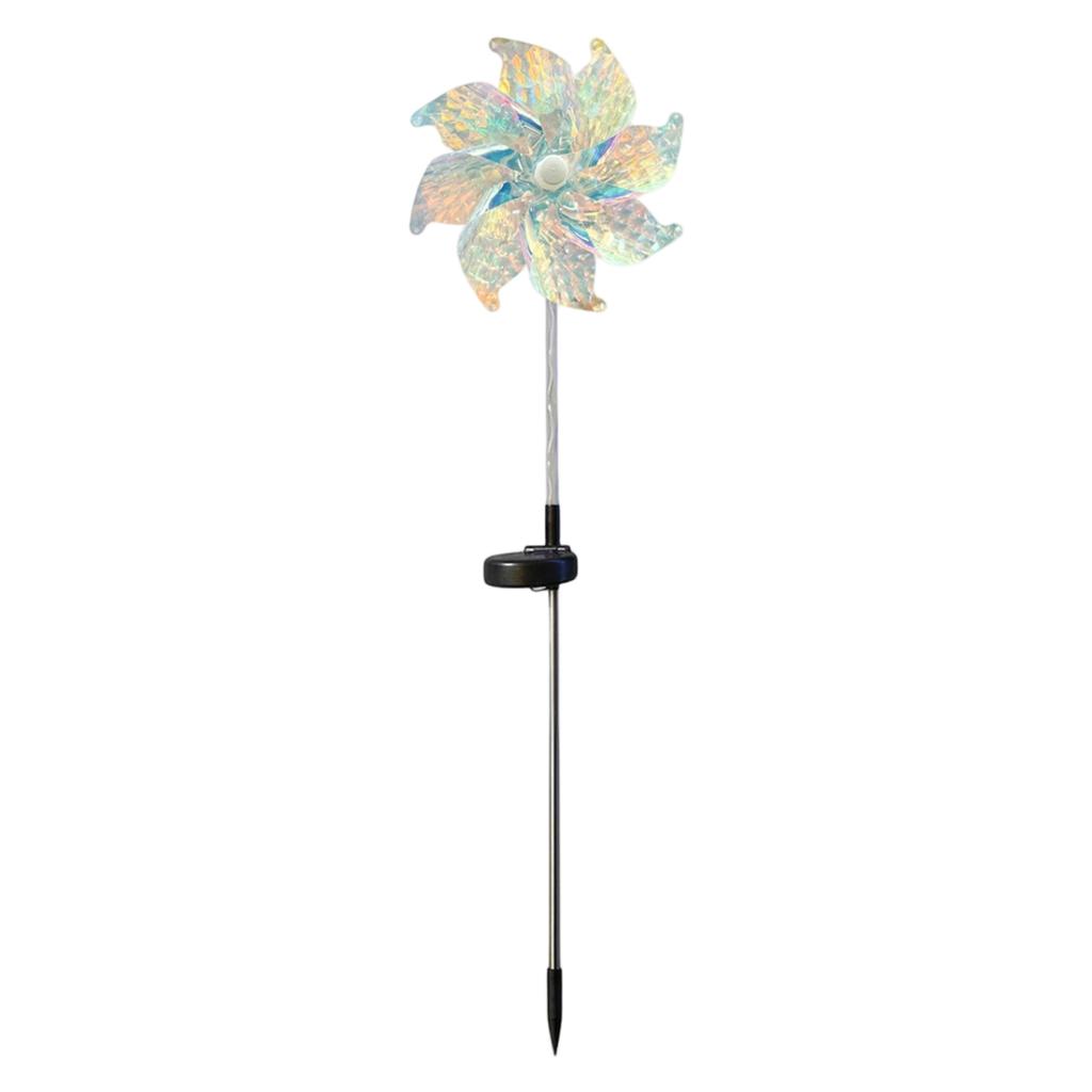 2pc Solar Powered Windmill Lawn Lights Outdoor Garden Decorative Stake Lights Rotating Windmill Yard Landscape Lighting