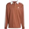 Originals Striped Pullover Long Sleeve Polo Shirt Men Tops Brown IZ2469