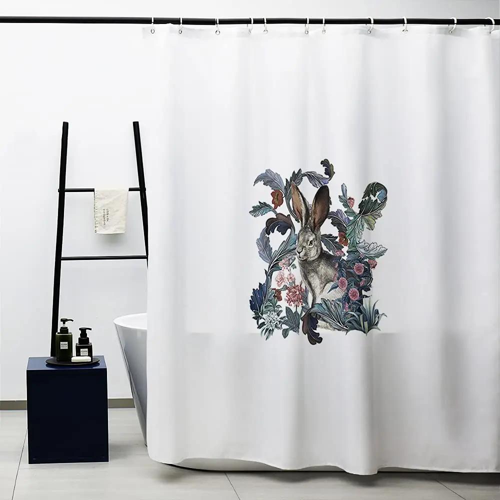 William Morris Shower Curtain,Green Shower Curtain Set For Bathroom Heavy Weight Fabric Decorative Bath Curtain Washable Curtain