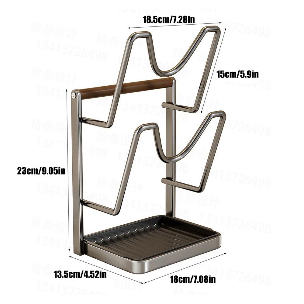 Pot Lid Rack Removable Drip Tray Kitchen Storage Rack Lid Organizer Pots and Pans for Cutting Board Plate Dish Spoon Fork 3990₽