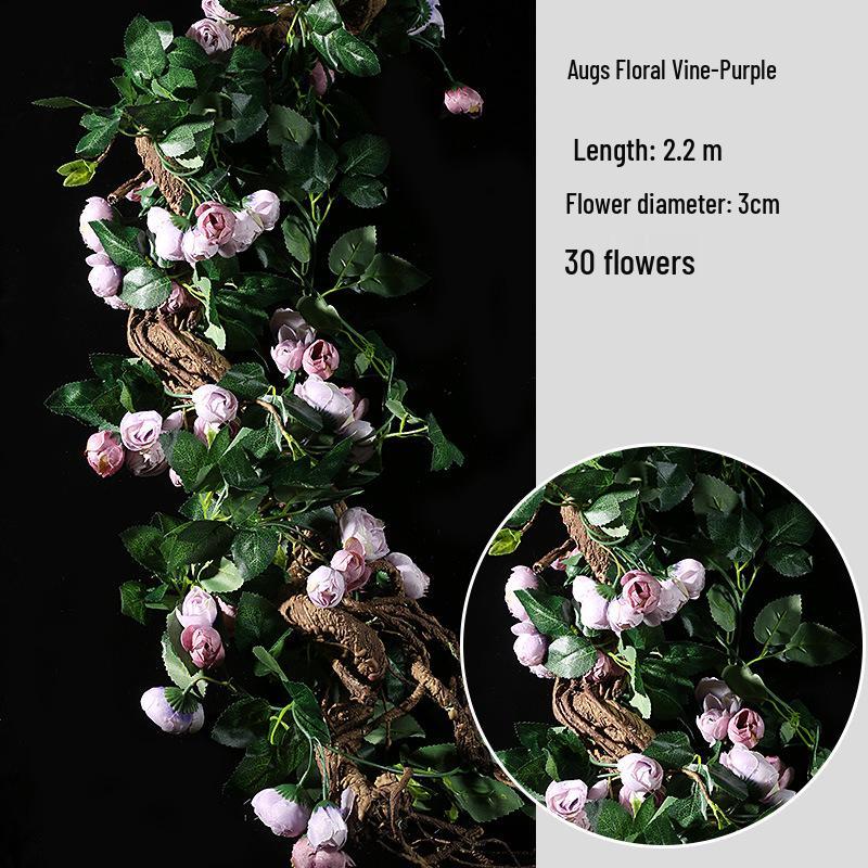 Искусственная роза, вьющаяся, настенный декор для труб кондиционера