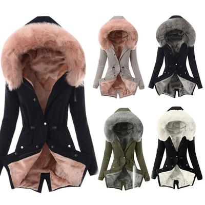 2025 New Women's Winter Cotton Coat Hooded Slim Warm Zip Jacket Fashion Outerwear for Women
