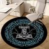 Vegvisir Viking Compass Circular Rug - Office Decorative Carpet For Living Room Bedroom Door Mat Floor Rug Computer Chair Area Rug
