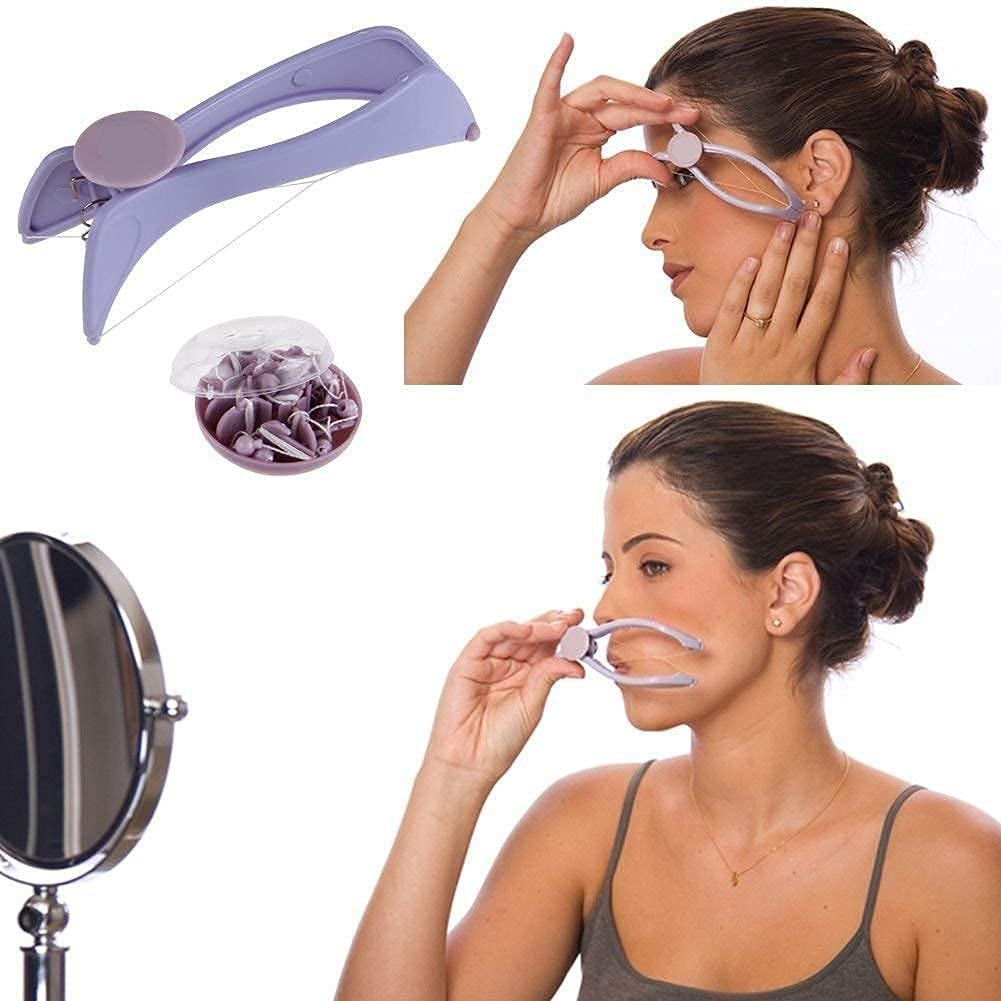 Top Select Augenbrauen Körperhaare Fadenepilierer Damen Bequemer Gesichts Haarentferner Defeatherer Make-up Beauty Werkzeug (Mehrfarben)