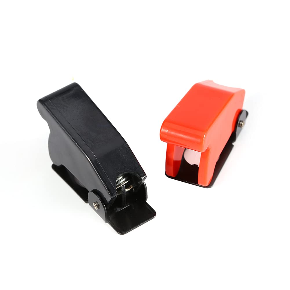 5PCS Safety Switch Cover Car Truck Automotive Toggle Rocker Switch Guard Plastic Shell Metal Spring Safety Switch Cover 12mm Mounting Dimensions