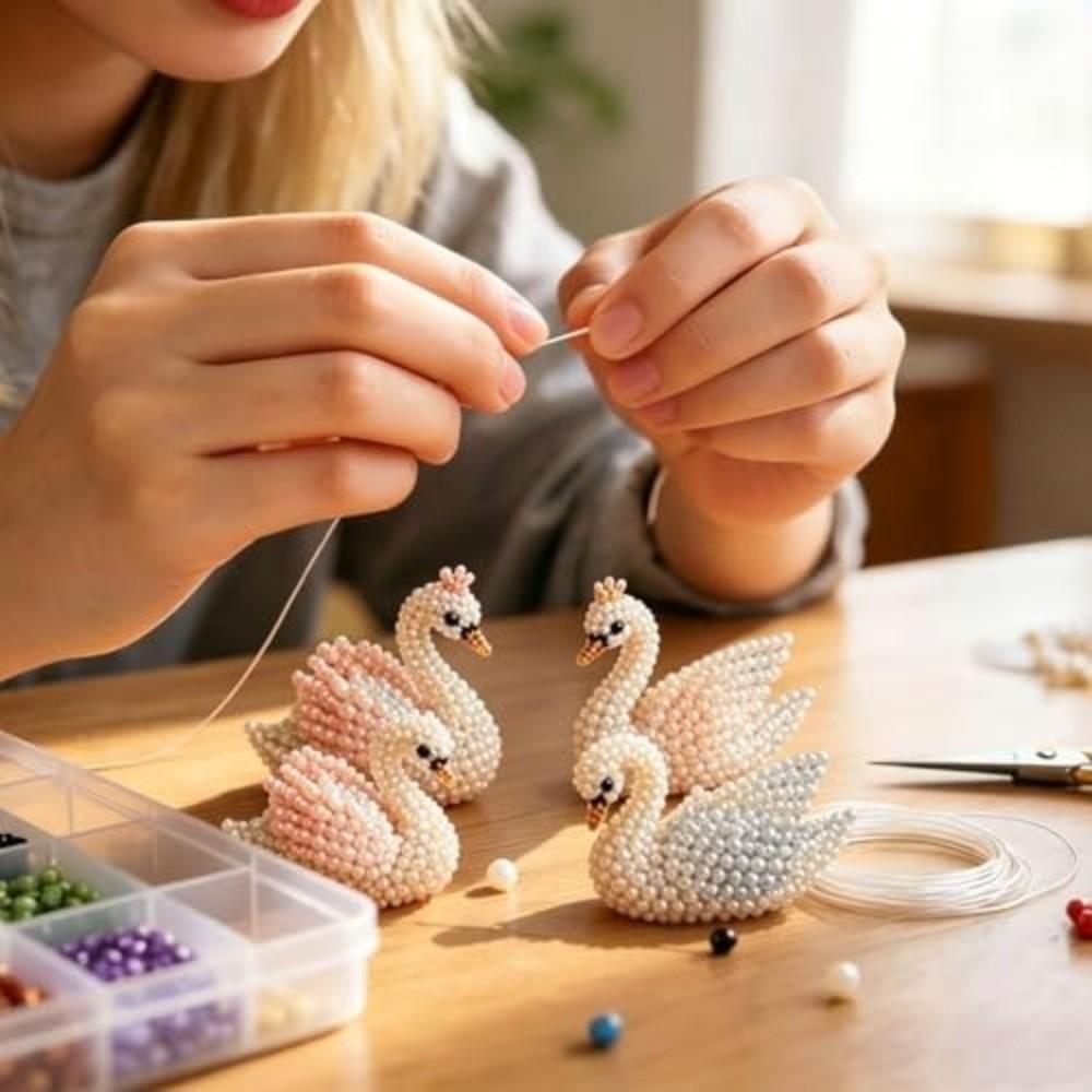 New Creative 3D Bead Kit Character Series Mother Mary Handmade Bead Art Set Happy Family Swan Beading Set DIY Activity