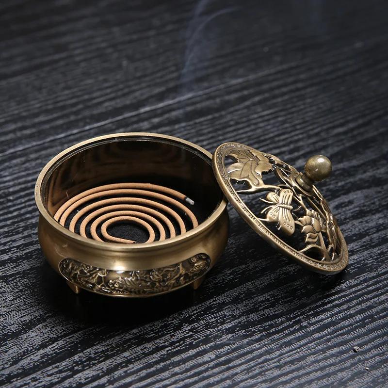 

Чистая медь антикварная трехногая ароматерапевтическая печь DIY бытовая сковорода для дома благовония проволока курильница для чайной церемонии украшения