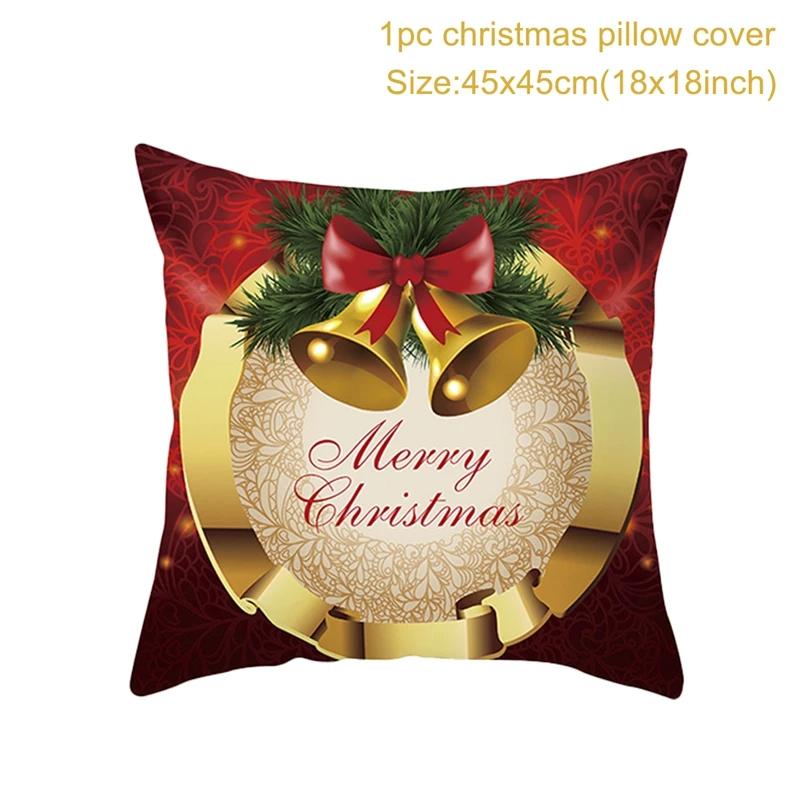 Christmas Cushion Cover Merry Christmas Decorations for Home 2026 Christmas Ornament Navidad Noel Xmas Gifts Happy New Year 2026