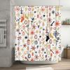 Tu Christmas Shower Curtain Holiday Festive Pattern Waterproof Bathroom Decor Farmhouse Style Xmas Holiday Home Decor Gifts