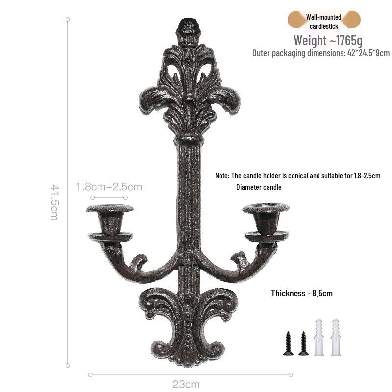 European Retro Geometric Wall-Mounted Candle Holder for Hotel and Restaurant Décor