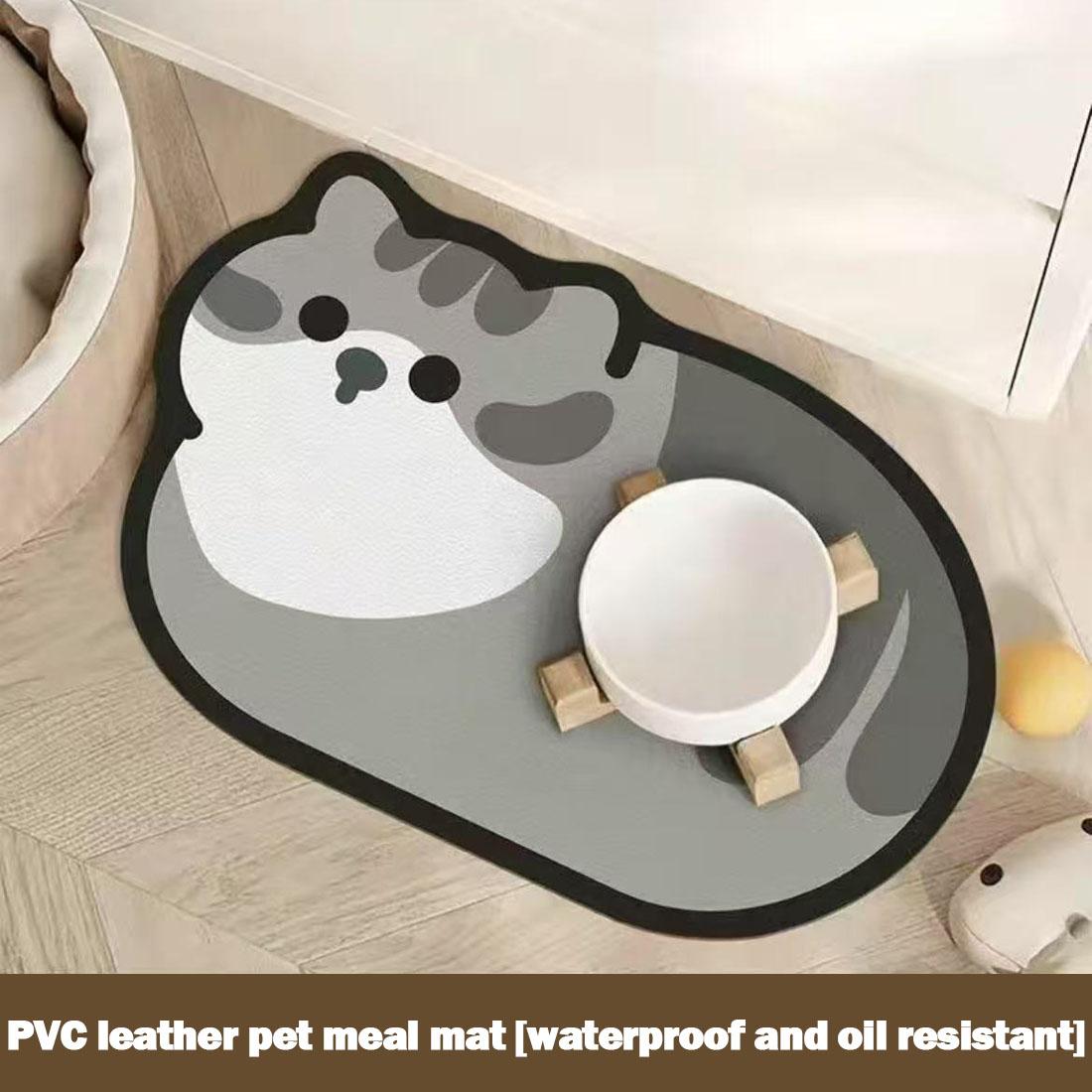 

little kitten Bsorbent Pet Feeding Mat Waterproof Placemat for Dog & Cat Food Water-Absorbent Quick-Drying Non-Slip серый