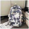 The new schoolbag is high-value, fresh and sweet, literary tie-dye backpack, couple contrasting colors, light travel backpack.