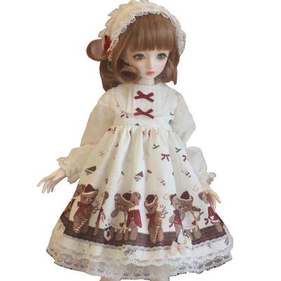 ABUNDANTDOODS 13 14 16 Panenka BJD Panenka s kulovými klouby Dlouhé šaty Oblečení služky Roztomilá princezna Dlouhý rukáv Lolita styl Jednodílné (14 (SOOM), Bílý)