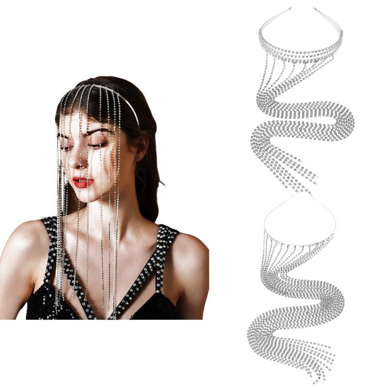 

Цепочки на голову с кисточками, ювелирные изделия, имитация стразов, бахрома, костюм на Хэллоуин, фестивальная повязка на голову, волосы