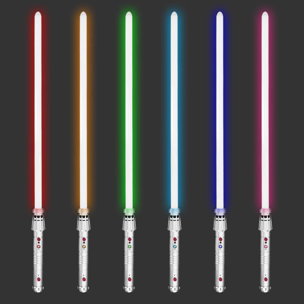 YDD Lightsaber USB Rechargeable with Sound and Flash, Metal Handle, 2-Pack, Connectable, Christmas Gift