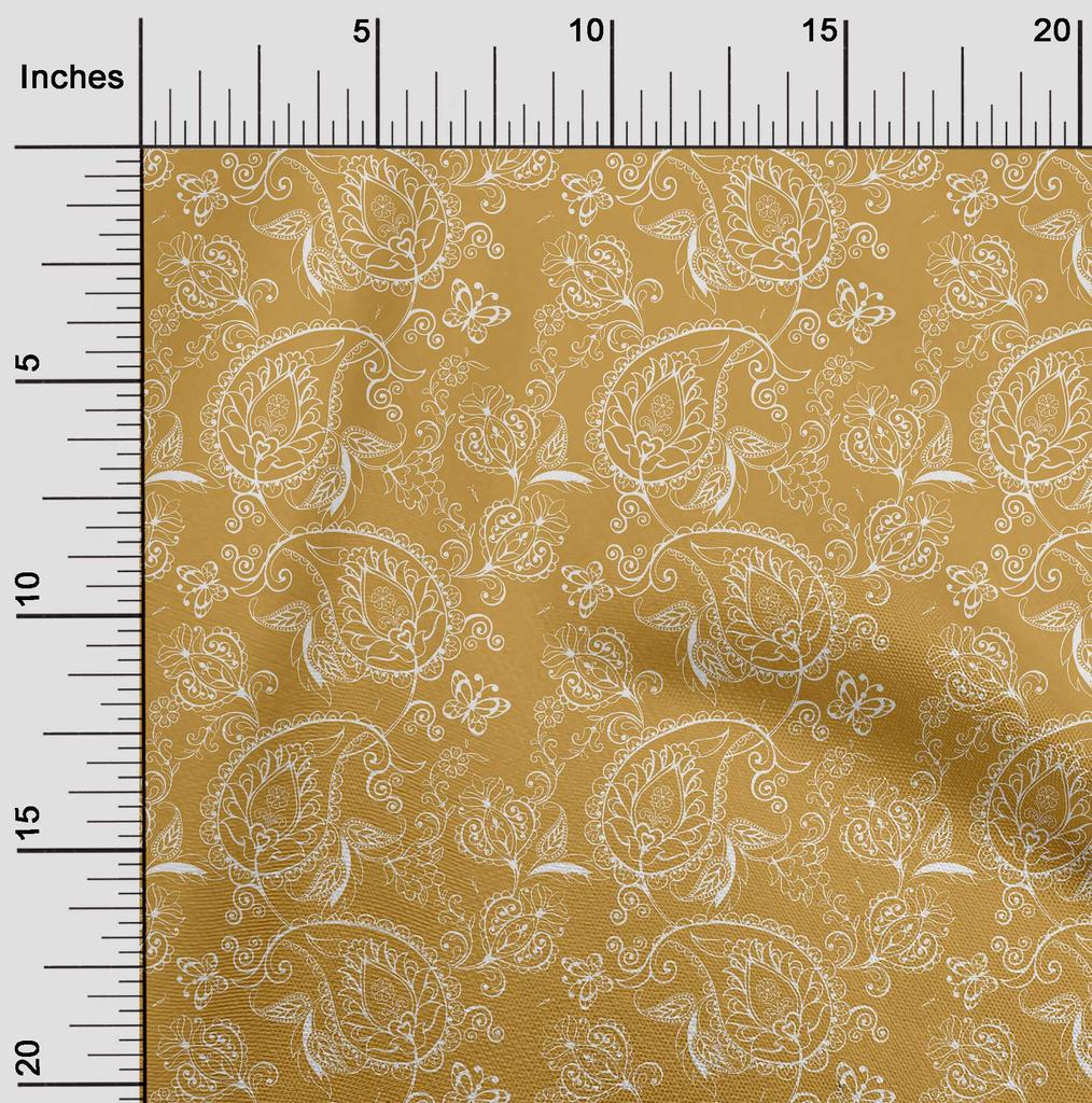 oneOone Cotton Flex Gamboge Yellow Fabric Block Sewing Craft Projects Fabric Prints By Yard 40 Inch