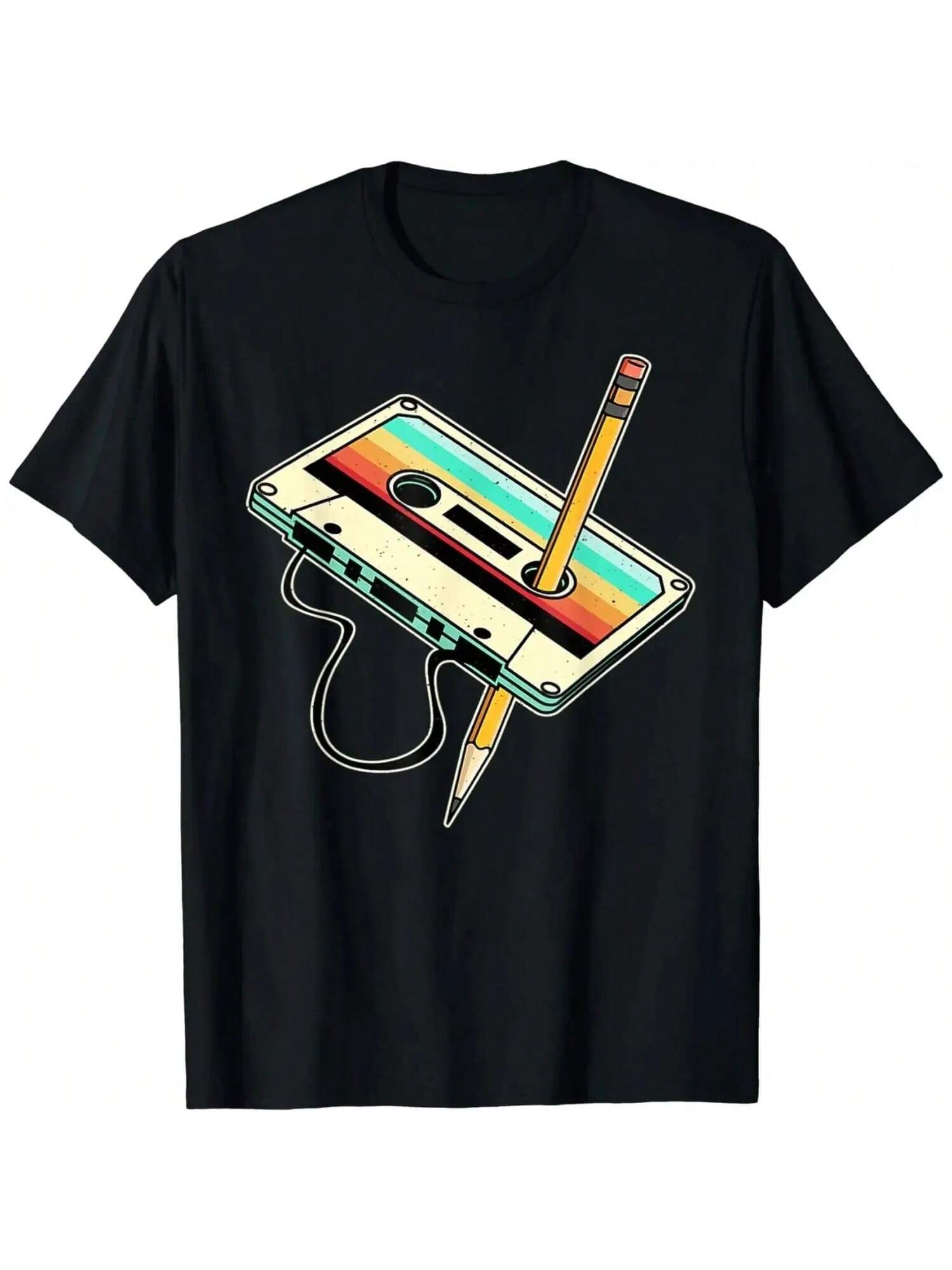 80s Cassette Tape Pencil 1980s Retro Vintage Throwback Music T-Shirt unisex Clothing Vintage T Shirt Camisetas S