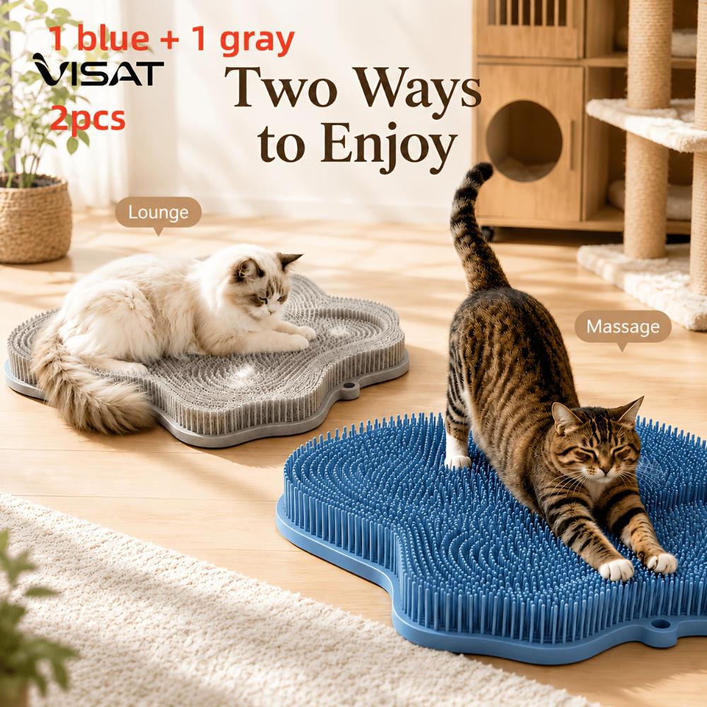 Wall‑Mounted Cat Massage Scratcher Comb, Self‑Grooming Brush,Itch Relief, Hair Removal,Relaxation,Space‑Saving Tool for Home, Bathroom, Christmas Gift