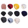 Yousheng Women Knitting Hat Solid Color Ear Protection Thickened Warm Satin Lining Pile Hat Winter Outdoor Riding Headgear