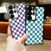 Retro Klassisches Schachbrett Gitter Beschichtung Handyhülle Für Samsung Galaxy S24 S25 FE S26 Edge S23 Ultra S22 S21 Plus S20 Anti-Fall Ai