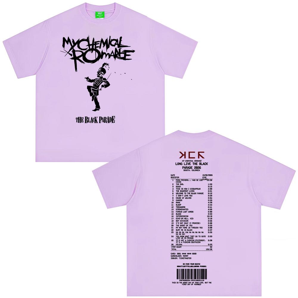 Rock Band My Chemical RoUnisexce Tshirt The Black Parade 2026 Tour Tshirts Unisexs Women Clothing Vintage Gothic T Shirt Streetwear