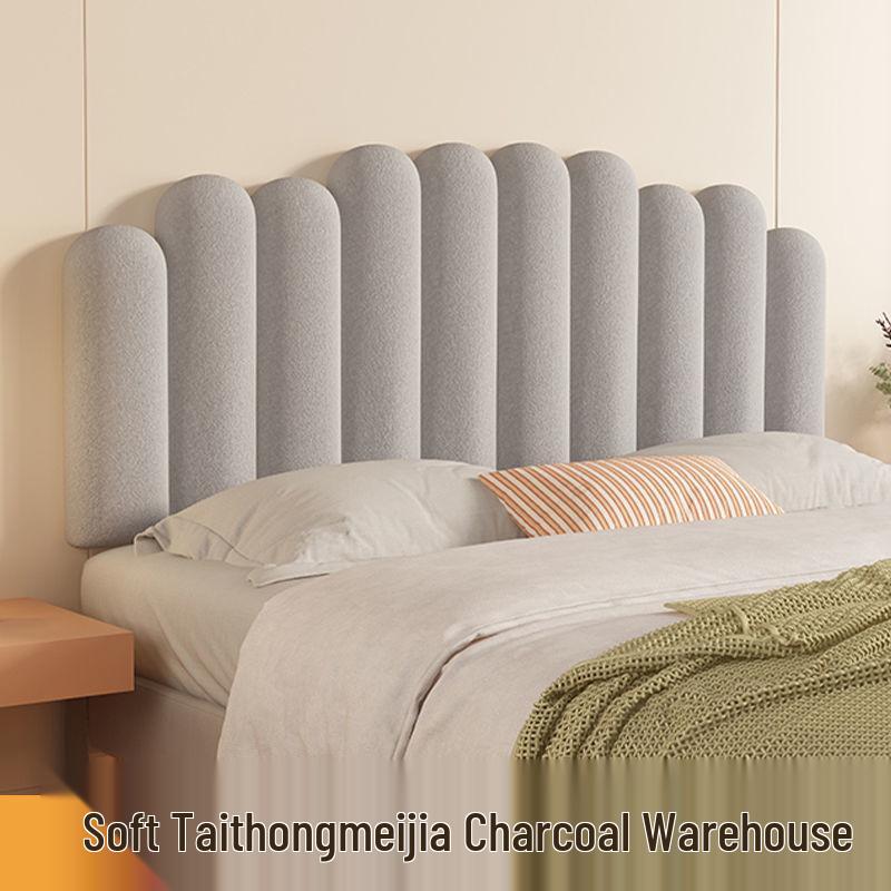 Cremefarbenes Nordisch Minimalistisches Selbstklebendes Weiches Kissen Kopfteil - Tatami-Stil, Antikollision, Unregelmäßige Form