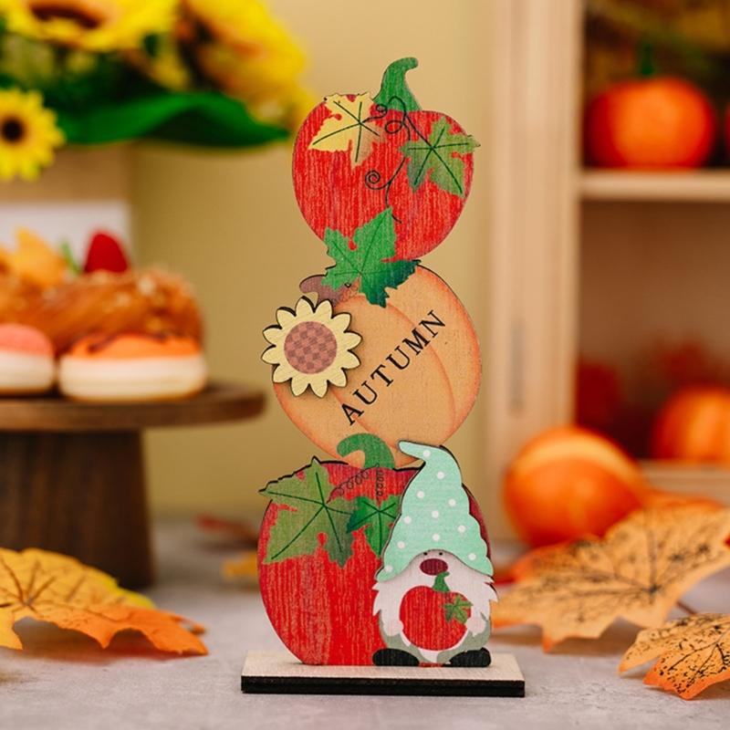 Wood Autumn Signs for Thanksgiving Mantelpiece Embellishments for Autumn Home Garden Decors