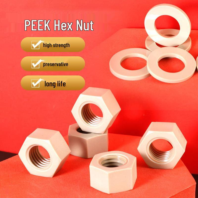 PEEK Insulated High-Temperature Corrosion-Resistant External Hex Nut M3-M16
