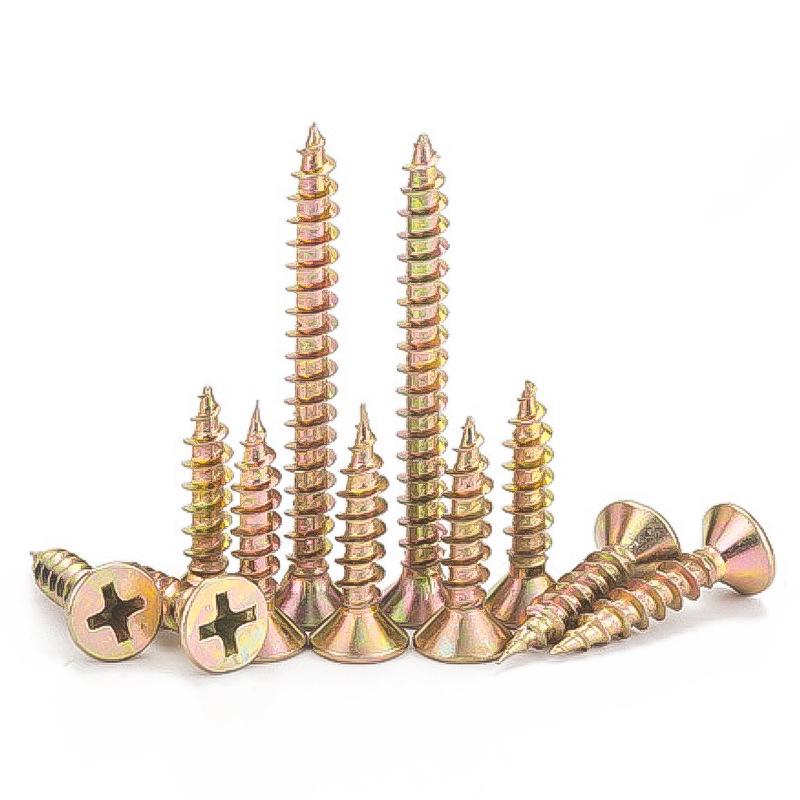 Color-Plated Countersunk Self-Tapping Screws: M3-M5 Galvanized Fiberboard Wood Nails for Walls & Panels