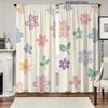 2 Pcs Colorful little flowers print curtains,suitable for bedroom,living room kitchen decoration,home decoration,window decor