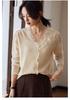 Autumn/Winter Handmade Crochet Lace Fringed 100% Wool Women's V-Neck Knit Cardigan