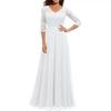 Elegant Lace Splicing Long Evening Dress for an Impressive Look