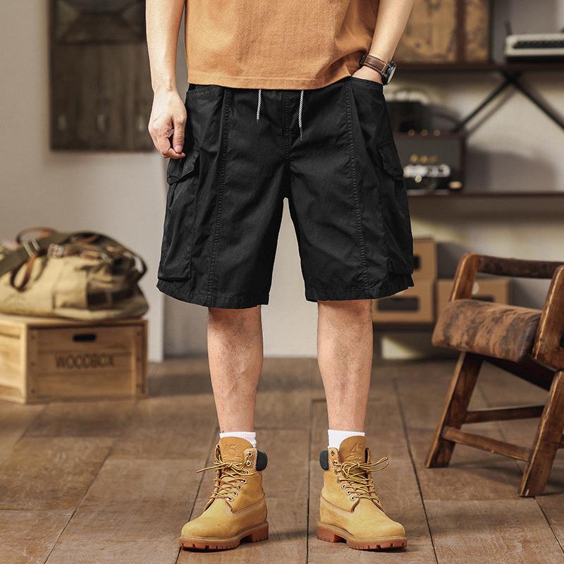 Sommer neue Arbeitskleidung Shorts Herrenhose lässige lockere Herrenhose japanische Retro Herrenkleidung Mehrzweck-Taschen Arbeitskleidung Shorts