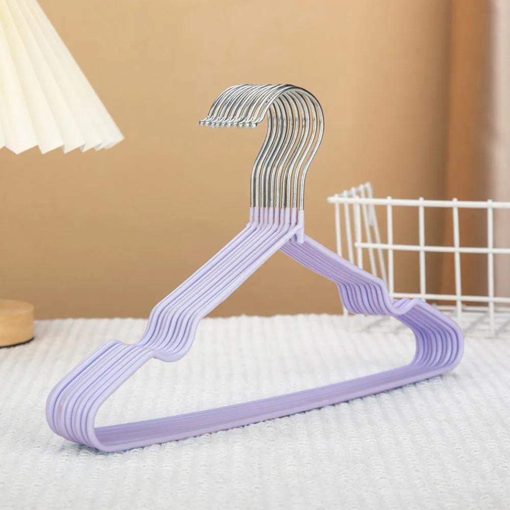 

BUYYES Non-Slip Hangers Heavy Hangers Space Saving Metal & Rubber Coating Clothes Hangers for Jeans Slacks Suit Coat Rack фиолетовый