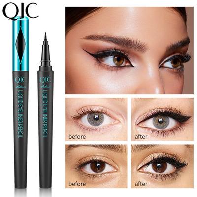 QIC Membrane Blue Eye Pen, schnell trocknender schwarzer Make-up-Stift, wasserdichter Schweiß-Eyeliner