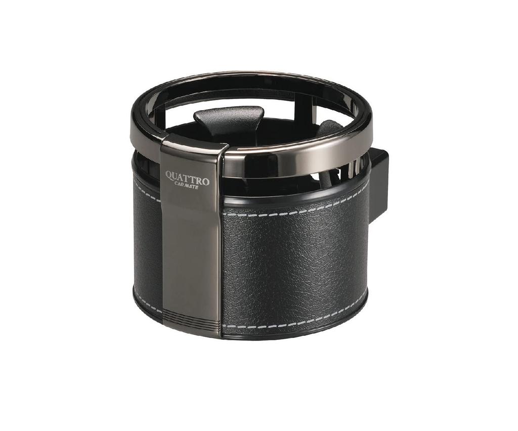 Carmate DZ343 Quattro Series Cup Holder for Cars, Leather Style Gray Stitch Print