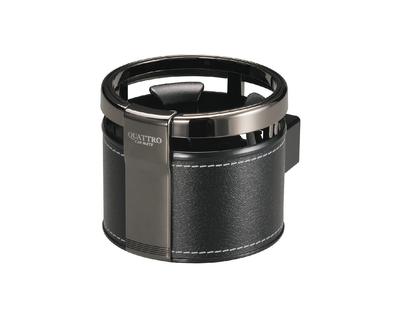 DZ343 Quattro Series Cup Holder for Cars, Leather Style Gray Stitch Print