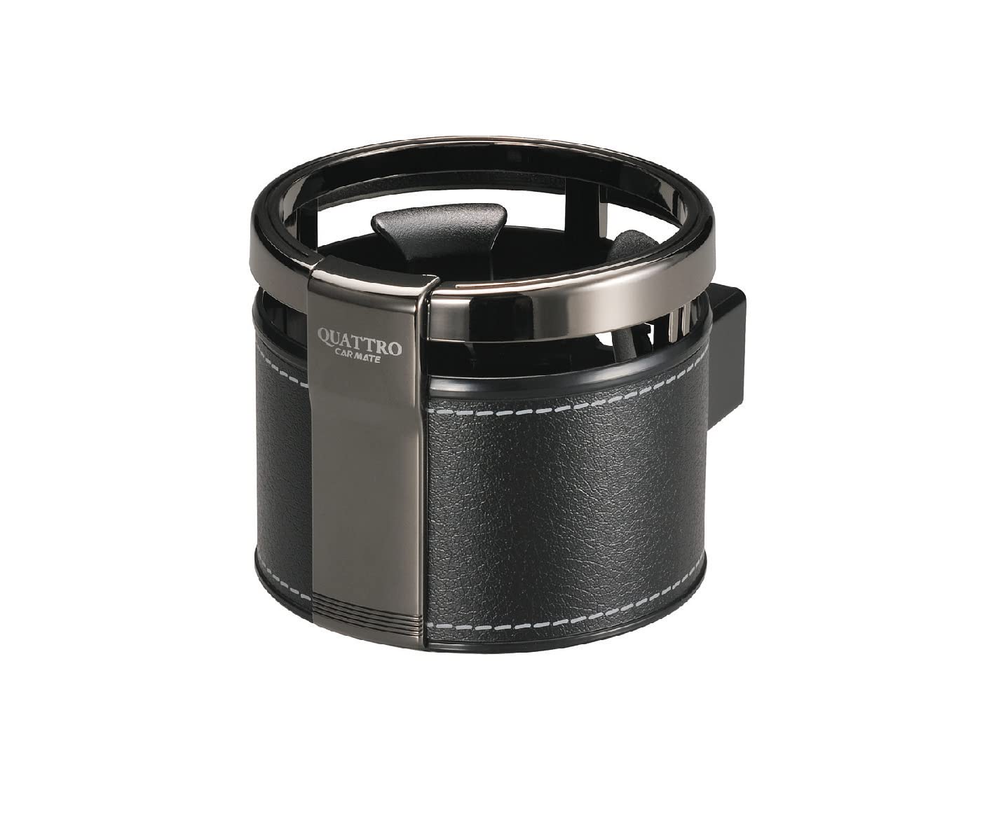 

Carmate DZ343 Quattro Series Cup Holder for Cars, Leather Style Gray Stitch Print H80 x W84 x